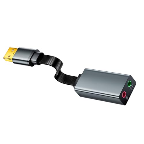 USB Auditory Adapter Externe Klangverbesserung mit 3,5-mm-Anschlüssen für Gamer und Streamer, Metallaußenseite USB Auditory Adapter Externe Klangverbesserung mit 3,5-mm-Anschlüssen für Gamer und Streamer, Metallaußenseite von BINGGA