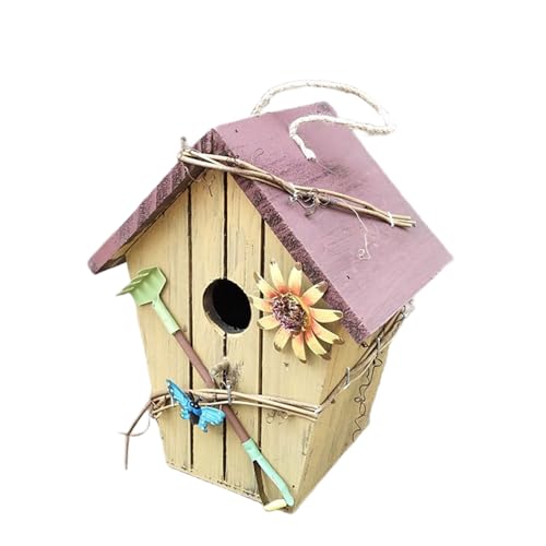 Wetter Holz Vogelbrutnest für Outdoor Hinterhof Vogelnest Haus Box für kleine Singvögel Wildvögel Unterschlupf Wetter Holz Vogelbrutnest für Outdoor Hinterhof Vogelnest Haus Box für kleine Singvögel Wildvögel Unterschlupf von BINGGA