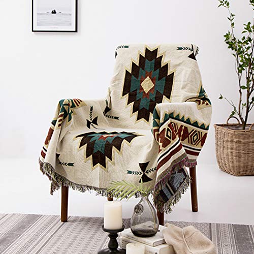 BINGMAX Überwurfdecke Baumwolle Modischer Böhmen Wohndecke Tagesdecke Sofa Bett Decke mit quaste für Kinder Erwachsene,Steppdecke für Couch von BINGMAX