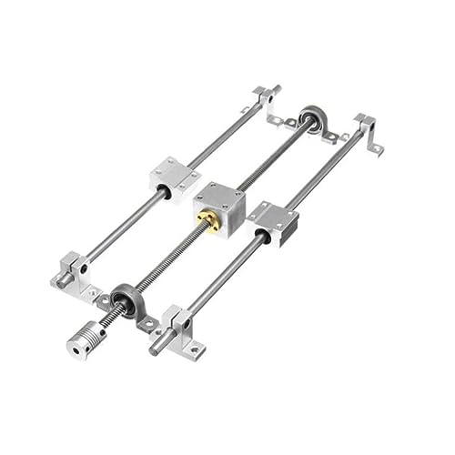 Linearschiene, 13 Teile/satz T8 Blei Schraube 8-350mm DIY Optische Achse Führungsschiene Lager Sitz Linearführung Welle Unterstützung Trapezförmige Schraube Set für CNC-Fräsmaschinen(8-400mm) von BINGNU
