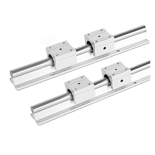 Linearschiene, 2 STÜCK SBR12 Linearführungsschiene 300 400 500 600 700 800 1000 Mm Vollständig Unterstützte Schiene + 4 STÜCK SBR12UU Linearlagerblock für CNC-Fräsmaschinen(600mm) von BINGNU
