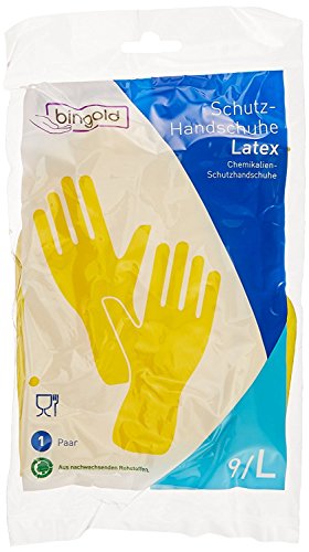 BINGOLD Latex Schutzhandschuhe gelb 1 Paar von BINGOLD