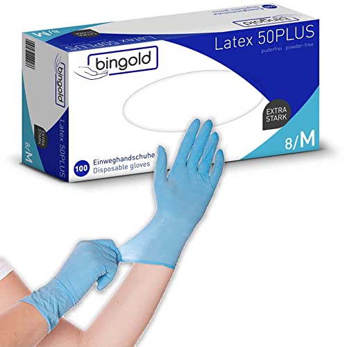 Einmalhandschuhe Latex 50PLUS natur 100-er Box von BINGOLD