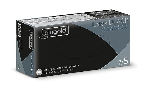 BINGOLD Latex BLACK puderfrei, Größe S, 100-er Pack von BINGOLD