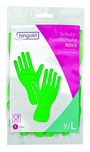 BINGOLD 504512 Nitrilhandschuhe, Wiederverwendbar, 1 Paar, Größe L, Grün von BINGOLD