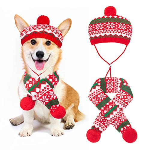Weihnachten Hundekostüme Hundemütze Schal Set Stricken Schneeflocke Print Puppy Xmas Outfits Haustier Kostüm Zubehör 2 Pcs Winter warme Kleidung für kleine bis mittlere Hunde Katzen Weihnachten Hundekostüme Hundemütze Schal Set Stricken Schneeflocke Print Puppy Xmas Outfits Haustier Kostüm Zubehör 2 Pcs Winter warme Kleidung für kleine bis mittlere Hunde Katzen von BINGPET