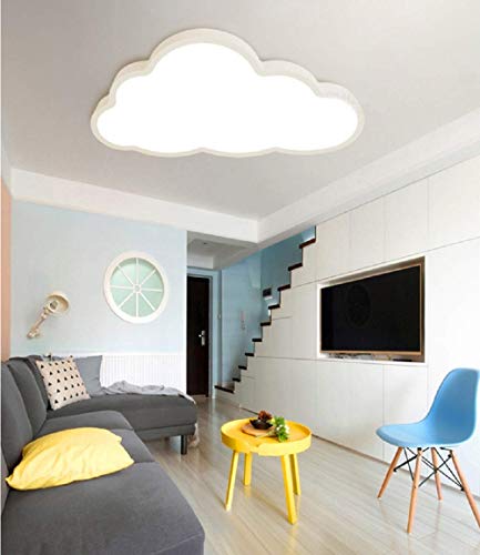 BININBOX LED Deckenleuchte Kinderzimmer Jungen Mädchen Schlafzimmer ultradünne 5cm kreative Wolken (Weißer Rand(60 * 33cm) 48W, Warmes Licht) von BININBOX