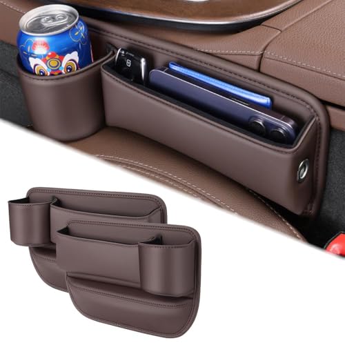 BINNXC 2 Stück Autositz Gap Aufbewahrungsbox, für VW Vento up! Viloran XL1,Autositz Konsole Seitentaschen,Autositz LüCkenfüLler Organizer FüR Lagerung,C-Brown BINNXC 2 Stück Autositz Gap Aufbewahrungsbox, für VW Vento up! Viloran XL1,Autositz Konsole Seitentaschen,Autositz LüCkenfüLler Organizer FüR Lagerung,C-Brown von BINNXC