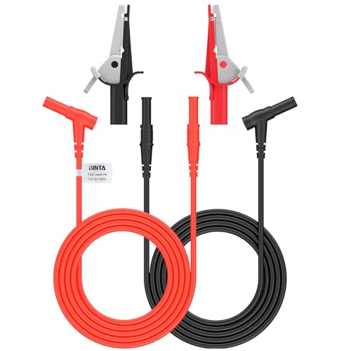 BINTA 2 Stück Multimeter Messleitungen Bananenstecker zu Krokodilklemmen Große mit 4-mm-Buchse für elektrische Prüfung Multimeter 3.3ft/1m BINTA 2 Stück Multimeter Messleitungen Bananenstecker zu Krokodilklemmen Große mit 4-mm-Buchse für elektrische Prüfung Multimeter 3.3ft/1m von BINTA