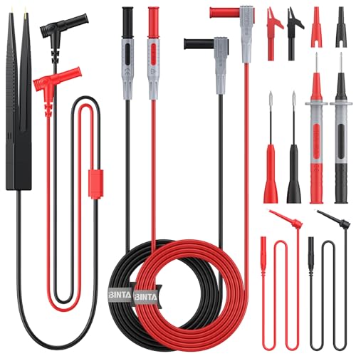 BINTA Multimeter Messleitungen Set 11PCS Multimeter Kabel Elektro-Multimeter-Testkabel mit Isolierte Messleitungen, Prüfhaken, Prüfpinzetten für Spannungskreistester BINTA Multimeter Messleitungen Set 11PCS Multimeter Kabel Elektro-Multimeter-Testkabel mit Isolierte Messleitungen, Prüfhaken, Prüfpinzetten für Spannungskreistester von BINTA