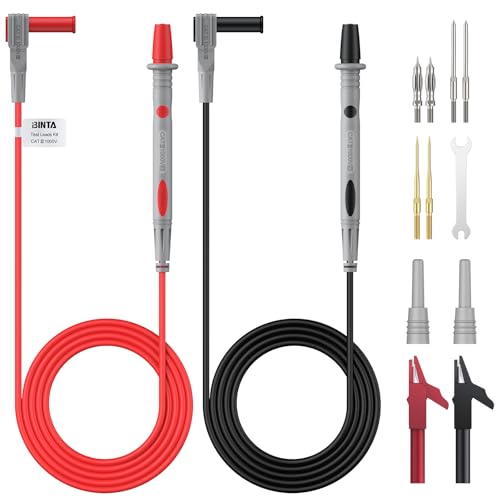 BINTA Multimeter Messleitungen Set 13PCS Multimeter Kabel Elektro-Multimeter-Testkabel mit Krokodilklemmen, Testkabel Messspitzen Set für Multimeter für Spannungskreistester BINTA Multimeter Messleitungen Set 13PCS Multimeter Kabel Elektro-Multimeter-Testkabel mit Krokodilklemmen, Testkabel Messspitzen Set für Multimeter für Spannungskreistester von BINTA