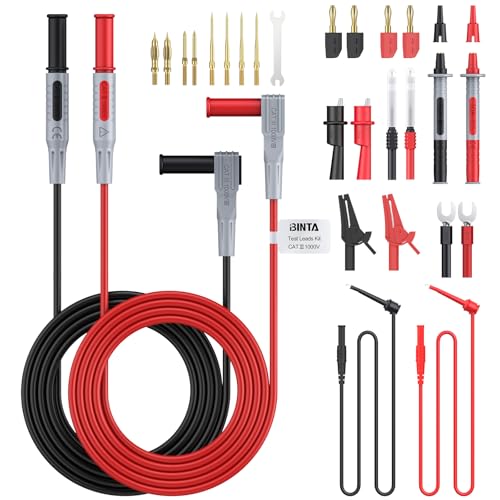 BINTA Multimeter Messleitungen Set 27PCS Multimeter Kabel Elektro-Multimeter-Testkabel mit Krokodilklemmen, 1mm/2mm/4mm Testsonde, Bananenstecker für Spannungskreistester BINTA Multimeter Messleitungen Set 27PCS Multimeter Kabel Elektro-Multimeter-Testkabel mit Krokodilklemmen, 1mm/2mm/4mm Testsonde, Bananenstecker für Spannungskreistester von BINTA