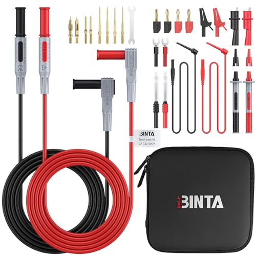 BINTA Multimeter Messleitungen Set 28PCS Multimeter Kabel Elektro-Multimeter-Testkabel mit Krokodilklemmen, 1mm/2mm/4mm Testsonde, Bananenstecker für Spannungskreistester BINTA Multimeter Messleitungen Set 28PCS Multimeter Kabel Elektro-Multimeter-Testkabel mit Krokodilklemmen, 1mm/2mm/4mm Testsonde, Bananenstecker für Spannungskreistester von BINTA