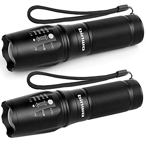 BINWO New Version 2500Lumen(2 Stück) Extrem Hell LED Taschenlampe 5 Lichtmodi, Zoombar Taktische Wasserdicht Torch für Outdoor/Angeln/Wandern/Notfäll/Camping von BINWO