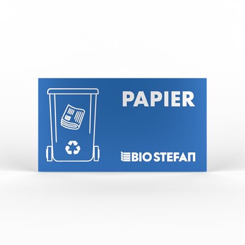 BIO Stefan® Magnetschild für 120l/240l Mülltonnenbox (Papier Blau) von BIO Stefan
