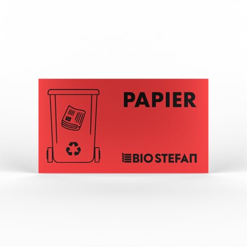BIO Stefan® Magnetschild für 120l/240l Mülltonnenbox (Papier Rot) von BIO Stefan