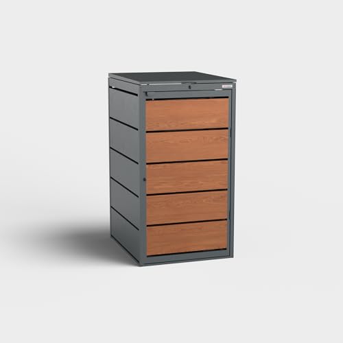 BIO Stefan Dagobert Mülltonnenbox 1er für 240 Liter Mülltonne | verzinkter Stahl | robuste Mülltonnenverkleidung | Müllbox, Müllhaus | verwendbar als Paketbox | Box für Mülltonnen | Goldene Eiche BIO Stefan Dagobert Mülltonnenbox 1er für 240 Liter Mülltonne | verzinkter Stahl | robuste Mülltonnenverkleidung | Müllbox, Müllhaus | verwendbar als Paketbox | Box für Mülltonnen | Goldene Eiche von BIO Stefan