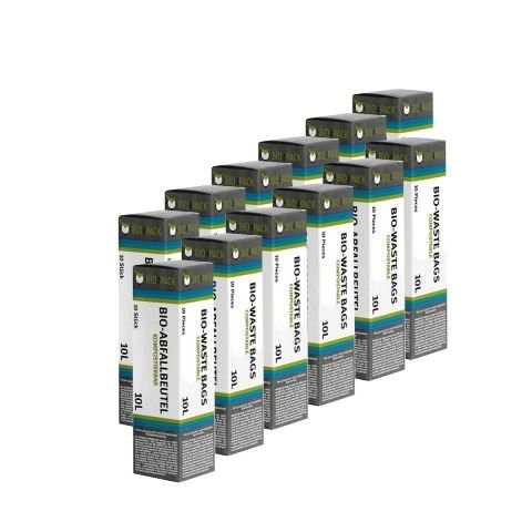 BIO4PACK Bio Abfallbeutel - Verschiedene Größen und Mengen (10 Liter, Menge: 12 Rollen) von BIO4PACK