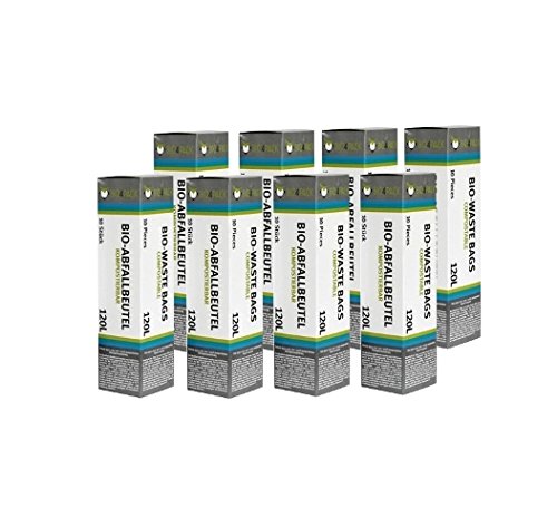 BIO4PACK Bio Abfallbeutel - Verschiedene Größen und Mengen (120 Liter, Menge: 8 Rollen) von BIO4PACK