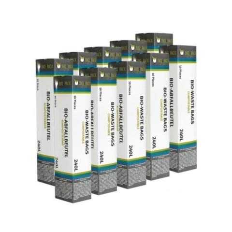 BIO4PACK Bio Abfallbeutel - Verschiedene Größen und Mengen (240 Liter, Menge: 10 Rollen) von BIO4PACK