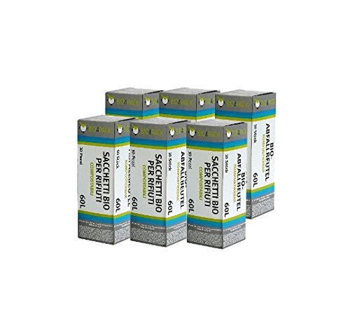 BIO4PACK Bio Abfallbeutel - Verschiedene Größen und Mengen (60 Liter, Menge: 6 Rollen) von BIO4PACK