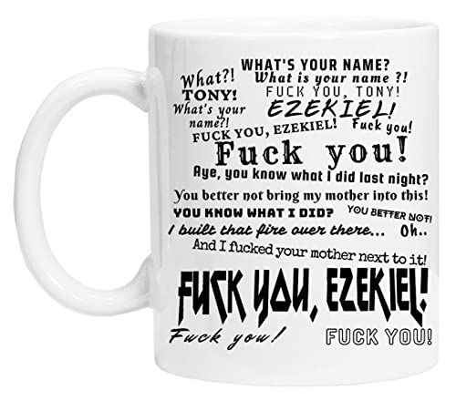 BIOCLOD Fuck You Tony and Ezekiel Funny Situation Weiß Keramik Becher Tasse Für Tee Kaffee White Ceramic Mug Cup For Tea Coffee von BIOCLOD