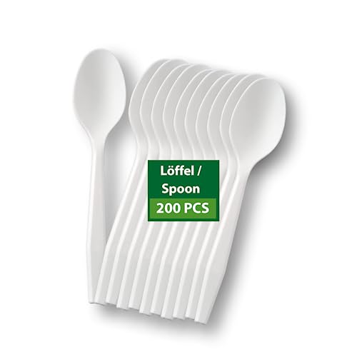 BIODORF Umweltfreundliche Mehrweg Besteck|200 Stück Kompostierbare Löffel|Plastikfrei|Biologisch abbaubar Besteck BIODORF Umweltfreundliche Mehrweg Besteck|200 Stück Kompostierbare Löffel|Plastikfrei|Biologisch abbaubar Besteck von BIODORF