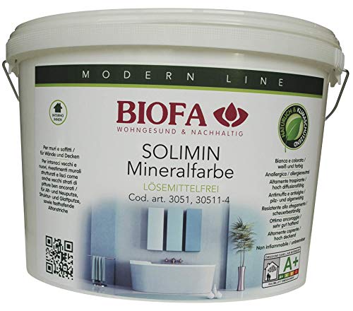 Biofa SOLIMIN Silikat Wandfarbe weiß, 4 Liter von BIOFA Naturfarben