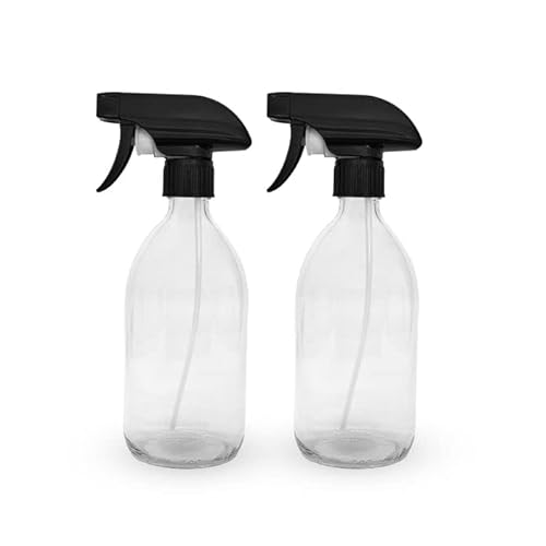 BIOHY Glas Sprühflasche (2er-Set) | Zerstäuber mit verstellbarem Sprühkopf | Nachfüllbare Spray Bottle | Klein & handlich | Perfekt für Reinigungsmittel, Öle & Pflanzen | Haushalt & Garten von BIOHY