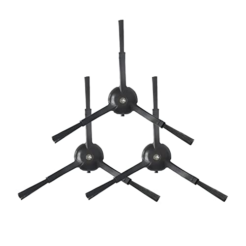 BIOHY Seitenbürste kompatibel mit Roborock S5 & S6 in schwarz (3er-Set) | passend für S5, S50, S51, S55, S5 Max, S6 Pure & S6 MaxV | Wischroboter Zubehör | Bürste für Fliesen, Parkett, Laminat & PVC von BIOHY
