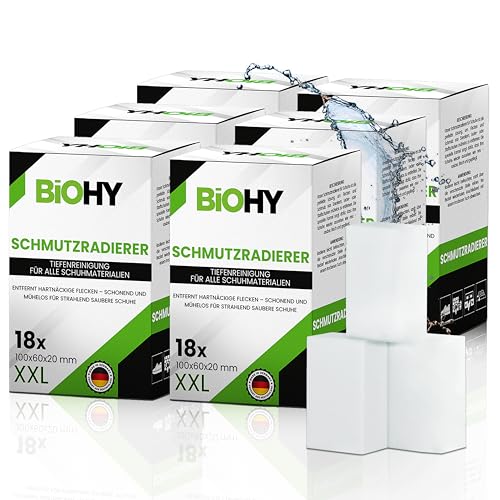 BiOHY Schmutzradierer Schwamm (6 x 18 Stück) | Zauberschwämme für Schuhe, Küche, Bad, Wände und Autos | Reinigungsschwämme für hartnäckige Flecken von BIOHY
