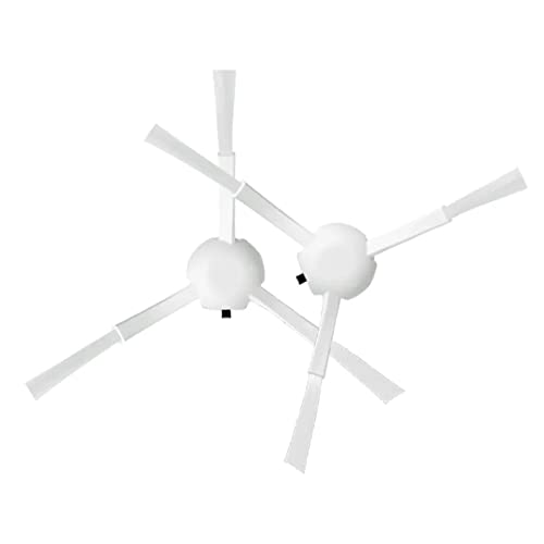 BiOHY Seitenbürste kompatibel mit Roborock S5 & S6 in weiß (2er-Set) | passend für S5, S50, S51, S55, S5 Max, S6 Pure & S6 MaxV | Wischroboter Zubehör | Bürste für Fliesen, Parkett, Laminat & PVC von BIOHY