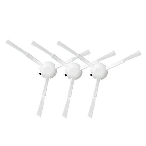 BiOHY Seitenbürste kompatibel mit Roborock S5 & S6 in weiß (3er-Set) | passend für S5, S50, S51, S55, S5 Max, S6 Pure & S6 MaxV | Wischroboter Zubehör | Bürste für Fliesen, Parkett, Laminat & PVC von BIOHY