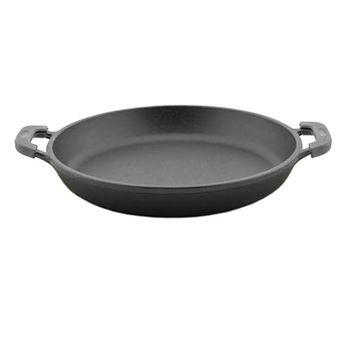 Servierpfanne 18 cm aus Gusseisen emailliert Schlemmerpfanne Bratpfanne für Fajitas, BBQ, Omelette, Tapas und Desserts Gusspfännchen geeignet für Gasgrill, Backofen, Feuerstelle, alle Herdarten von BIOL