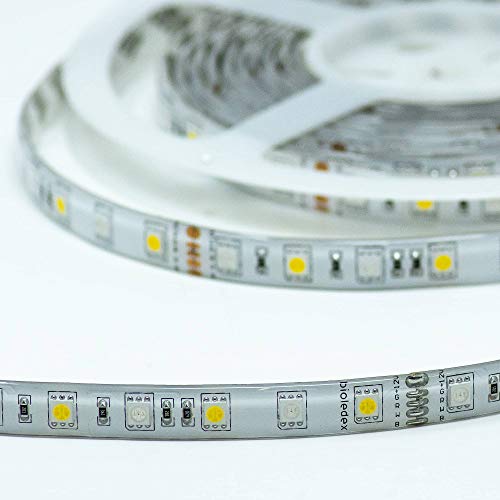 Bioledex LED Streifen 12V 14,4W/m 60LED/m RGB+WW IP65 5m Rolle Farbwechsel Flex-Streifen von Bioledex