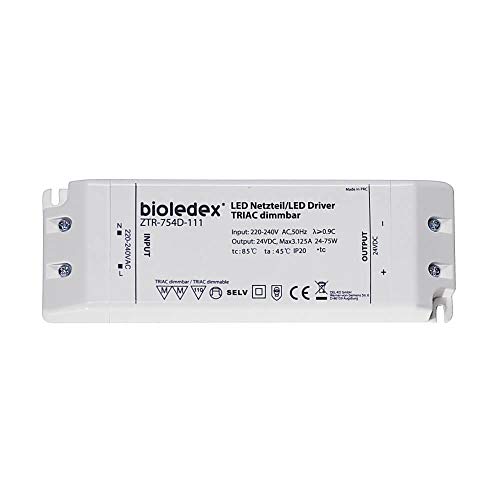 Bioledex 75W 24V DC LED Treiber dimmbar TRIAC für dimmbare 24V LEDs von Bioledex