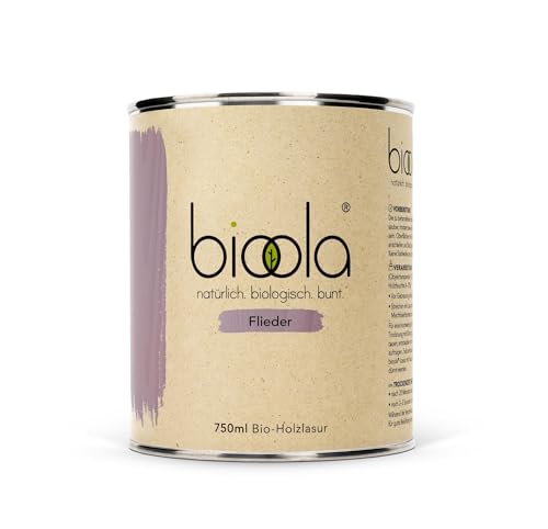 bioola® colour - 100% natürlich-biologische Lasur für Kinderspielzeug sowie Holz und Möbel im Wohn- & Schlafbereich - vegan & plastikfrei - Flieder, 750 ml von BIOOLA