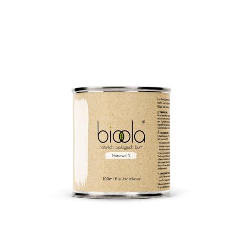BIOOLA® colour - 100% natürlich-biologische Lasur für Kinderspielzeug sowie Holz und Möbel im Wohn- & Schlafbereich - vegan & plastikfrei - Naturweiß, 100 ml von BIOOLA