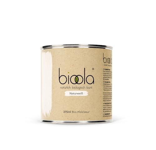 bioola® colour - 100% natürlich-biologische Lasur für Kinderspielzeug sowie Holz und Möbel im Wohn- & Schlafbereich - vegan & plastikfrei - Naturweiß, 375 ml von BIOOLA