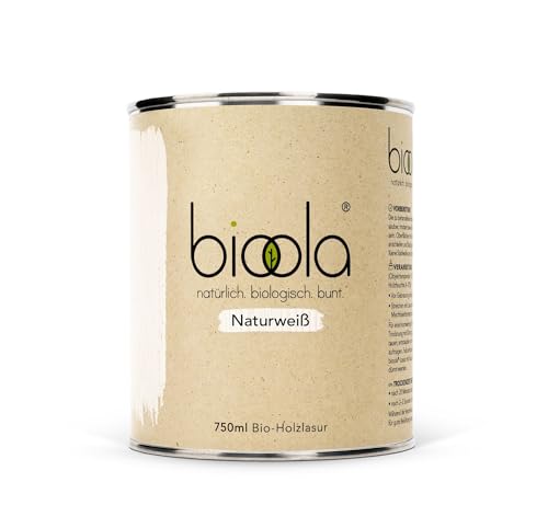 bioola® colour - 100% natürlich-biologische Lasur für Kinderspielzeug sowie Holz und Möbel im Wohn- & Schlafbereich - vegan & plastikfrei - Naturweiß, 750 ml von BIOOLA