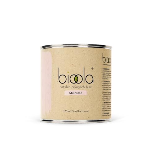 BIOOLA® colour - 100% natürlich-biologische Lasur für Kinderspielzeug sowie Holz und Möbel im Wohn- & Schlafbereich - vegan & plastikfrei - Steinrosé, 375 ml von BIOOLA