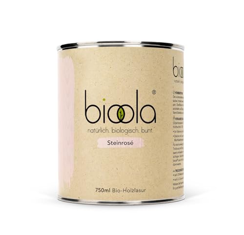 BIOOLA® colour - 100% natürlich-biologische Lasur für Kinderspielzeug sowie Holz und Möbel im Wohn- & Schlafbereich - vegan & plastikfrei - Steinrosé, 750 ml von BIOOLA