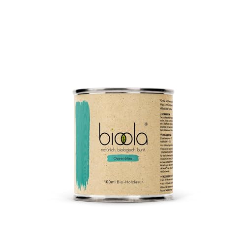 BIOOLA® colour - 100% natürlich-biologische Lasur für Kinderspielzeug sowie Holz und Möbel im Wohn- & Schlafbereich - vegan & plastikfrei - Ozeanblau, 100 ml von BIOOLA
