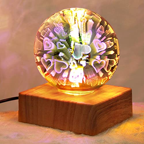 3D LED Romantisches Feuerwerk Nachtlampe Sternengeschenk Lampe, Bunte Glas Kugel Tischlampe Licht Geschenke for Kinder von BIOSA