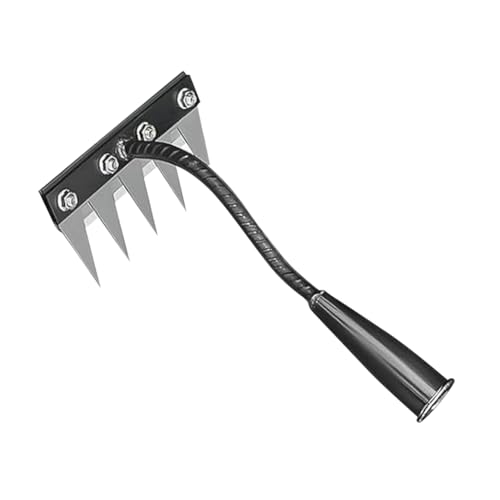 BIOSA Iron Unkrebs Rake,Garden Harke 2.0 for Gartenarbeit, 5/6/7/8 Zähne Rasenrakel Grabegabel mit Edelstahlgriff for Enttetung, Gartenarbeit und Rasenlösten im Hinterhof von BIOSA