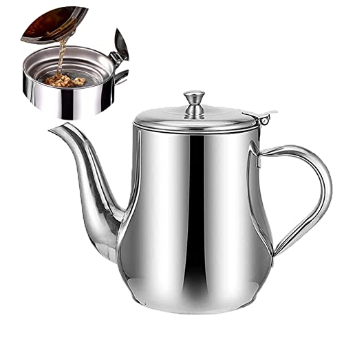 BIOSA Ölsieb Topf Fettkanne mit Sieb, Fetttrennkanne Ölsieb Topf Edelstahl Kanne, Vintage Ölspender Fettbehälter for Hause Restaurant von BIOSA