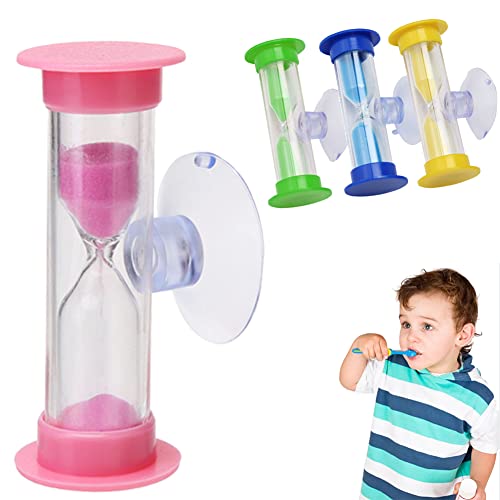 Kinder-Zahnbürsten-Sanduhr, 2 Min Dusch-Timer, Kinder-Mini-Sanduhr zum Zähneputzen, Mini-Glas-Sanduhr, Drehbarer Sanduhr Geeignet for Badezimmer Küche von BIOSA