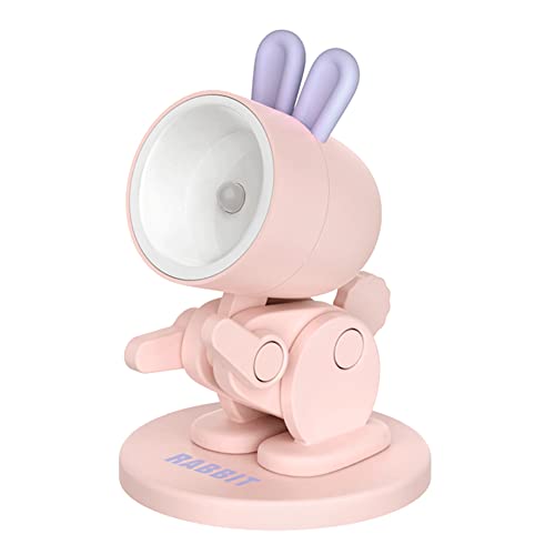 Mini Nachtlicht, Kreative LED Hase| Dinosaurier Nachtlicht, Cute Cartoon Faltbare Schreibtischlampe mit Handyhalterung, Kawaii Raumdekor Nachttischlampe von BIOSA