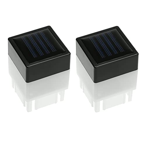 Wasserdichte Solar Säulenleuchte Pfostenkappen Hell Home Solar Zaunpfosten Landschaft Lampe for Led-zaun,hölzerne Pfosten, Innenhöfe, Pavillons, Patio, Zaun Beleuchtung, 5 X 5cm von BIOSA