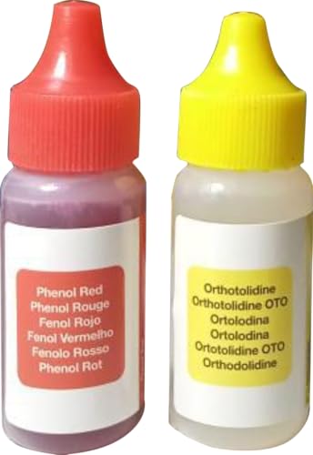 Testset für pH- und Chlorwerte (Otho/Phenol), 5 Tropfen, zur Messung des pH- und Chlorwertes des Wassers in Ihrem Pool, Spa oder Whirlpool (Ersatz-Testset) von BIOSOMOS